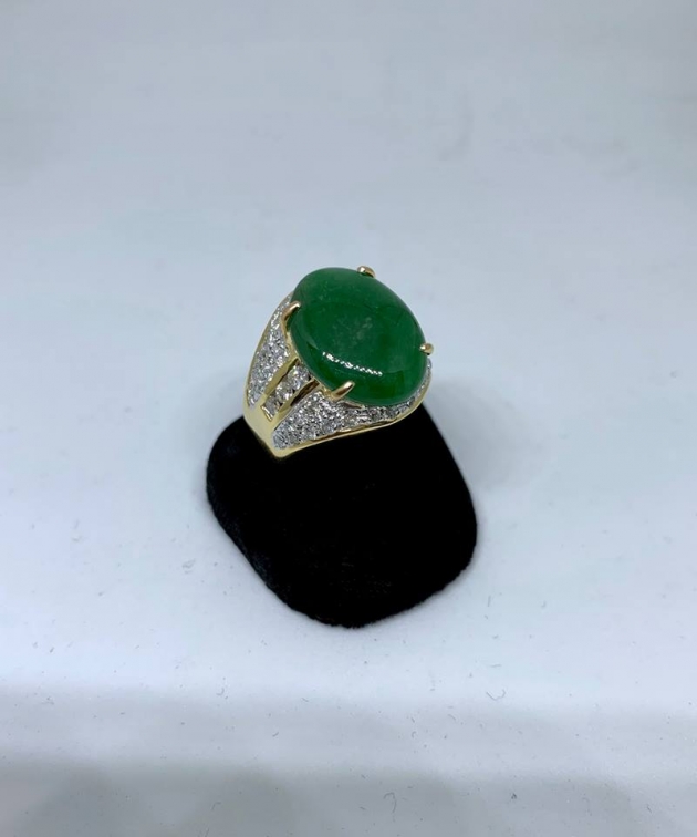 天然A貨翡翠鑽戒(附證書) 3