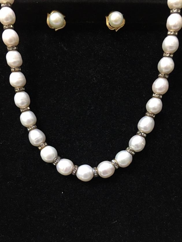 珍珠項鍊+耳環 1