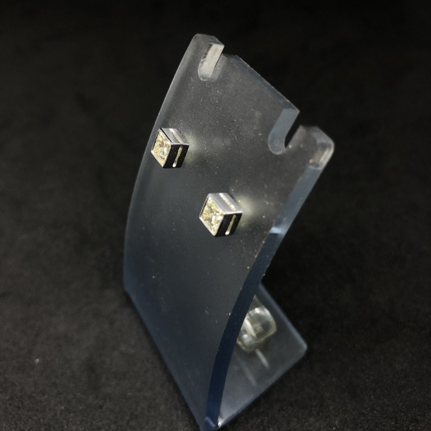 方鑽耳環(1對) 2