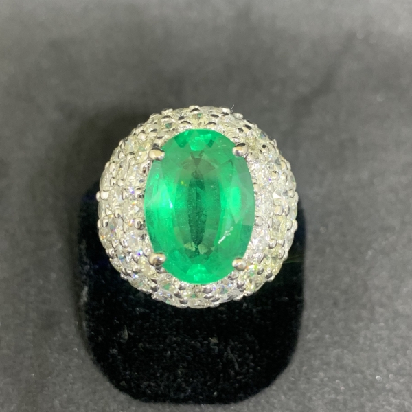 7.87克拉天然祖母綠鑽戒(附證書)