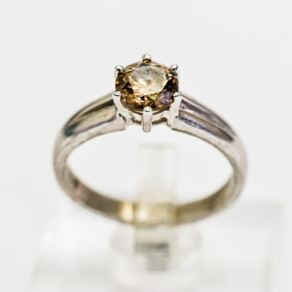 85分天然茶色鑽石戒指