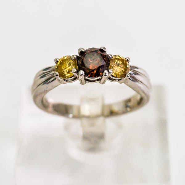 46分天然茶色鑽石戒指